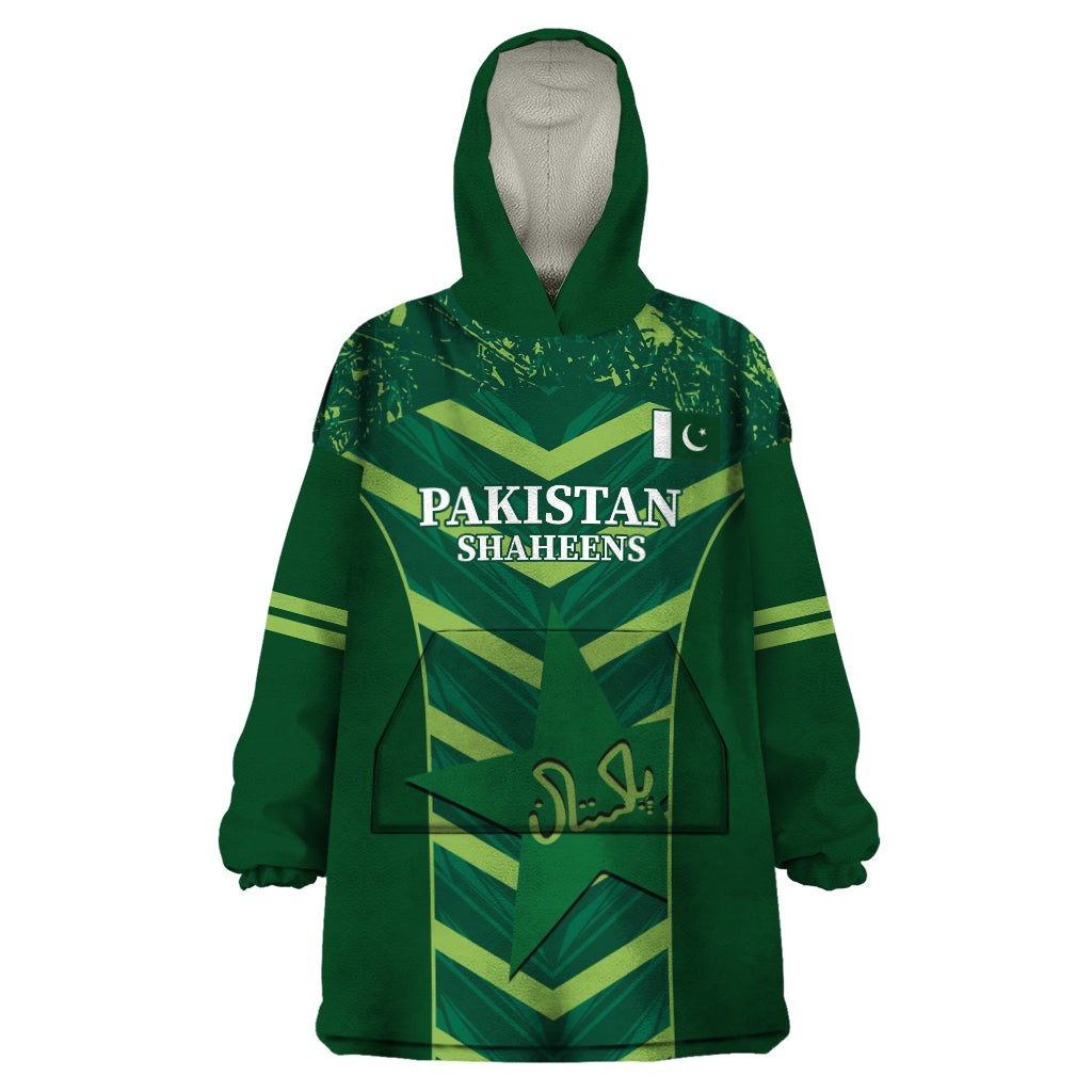 Custom Pakistan Cricket Wearable Blanket Hoodie 2024 World Cup Go Shaheens - Wonder Print Shop