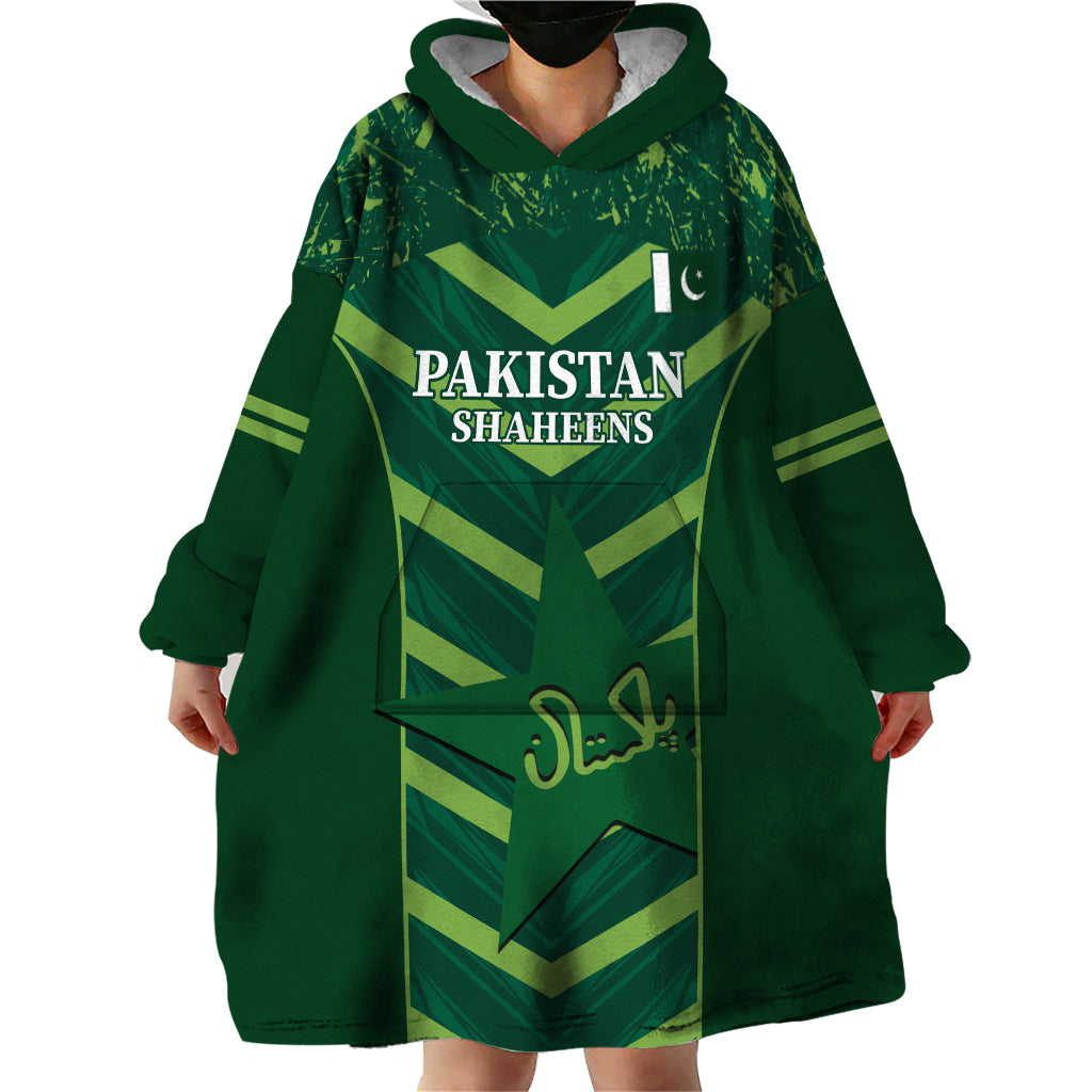 Custom Pakistan Cricket Wearable Blanket Hoodie 2024 World Cup Go Shaheens - Wonder Print Shop
