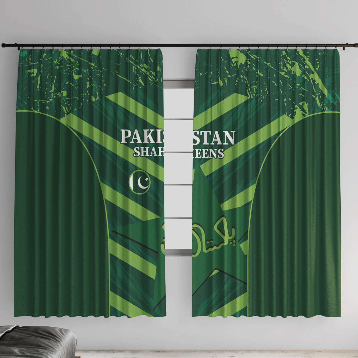 Pakistan Cricket Window Curtain 2024 World Cup Go Shaheens - Wonder Print Shop