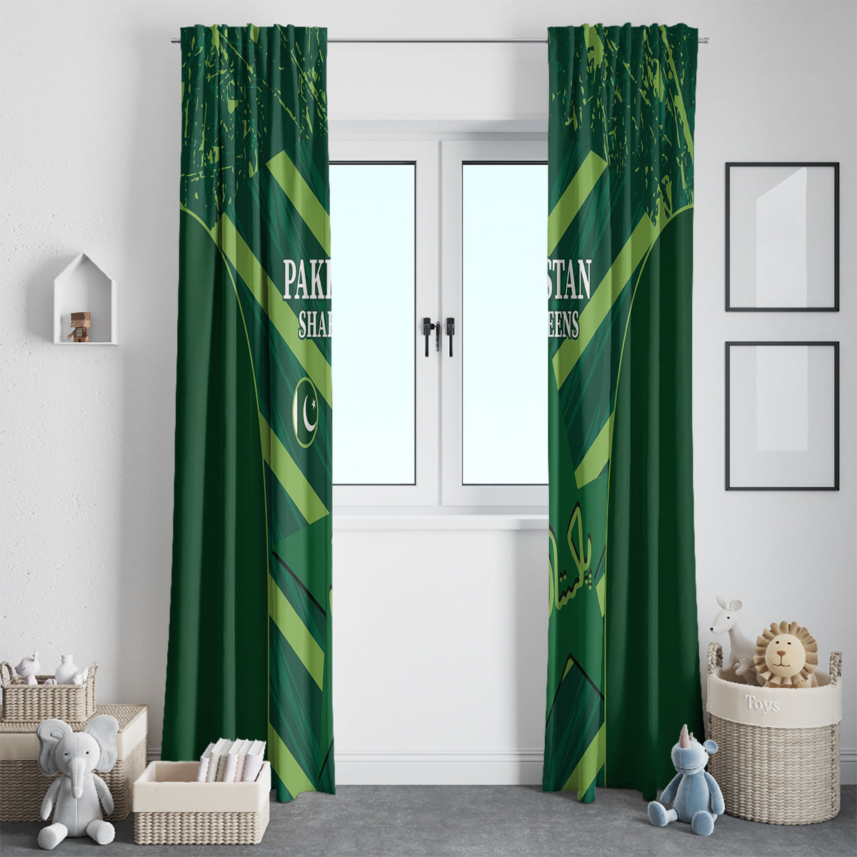 Pakistan Cricket Window Curtain 2024 World Cup Go Shaheens - Wonder Print Shop