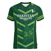 Custom Pakistan Cricket Women V-Neck T-Shirt 2024 World Cup Go Shaheens - Wonder Print Shop