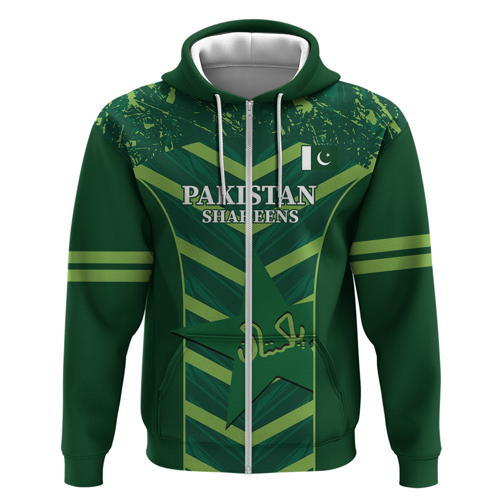 Custom Pakistan Cricket Zip Hoodie 2024 World Cup Go Shaheens - Wonder Print Shop