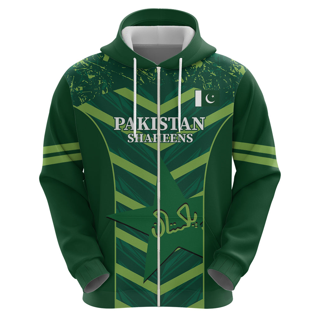 Custom Pakistan Cricket Zip Hoodie 2024 World Cup Go Shaheens - Wonder Print Shop