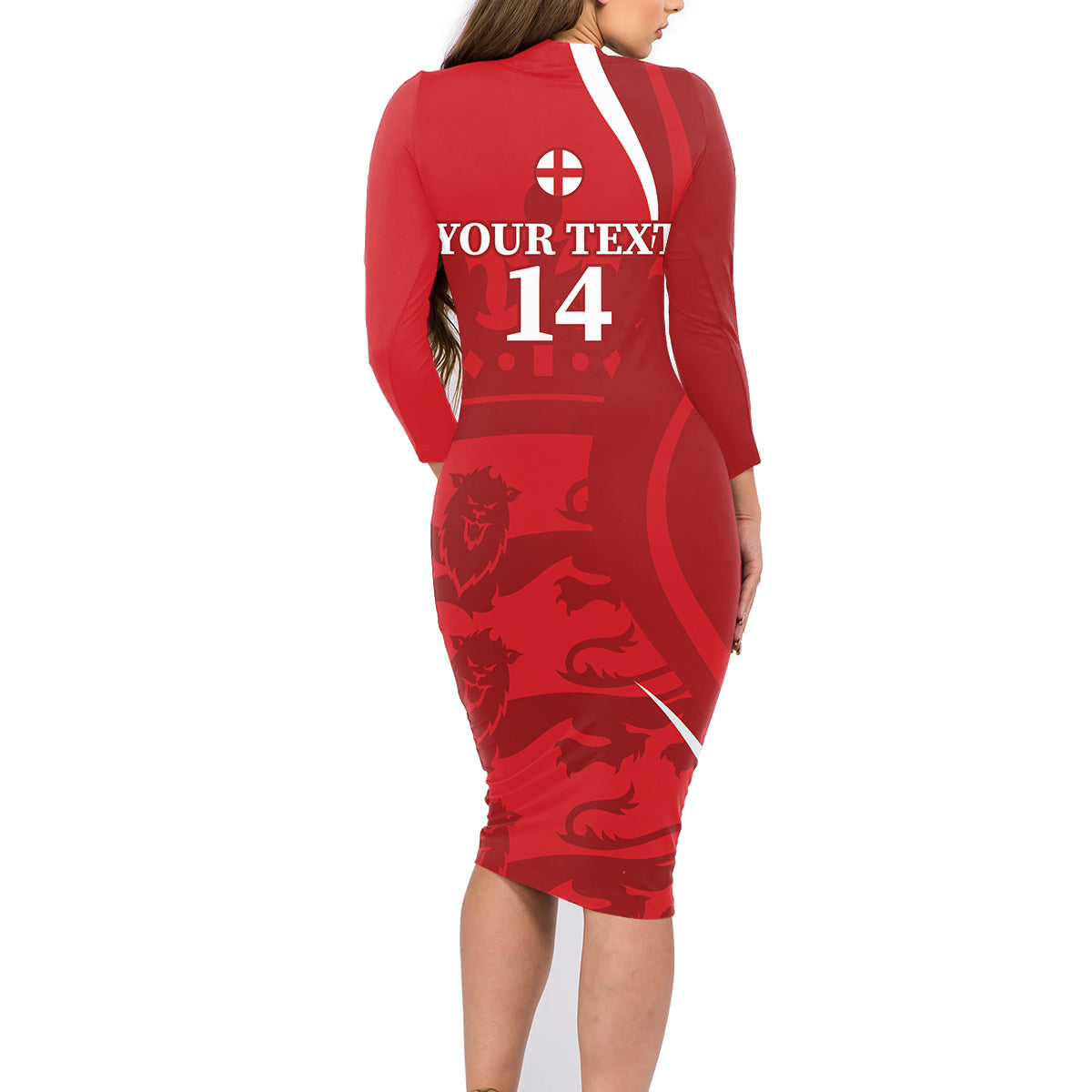 Custom England Cricket Family Matching Long Sleeve Bodycon Dress and Hawaiian Shirt 2024 World Cup Go Champions - Wonder Print Shop