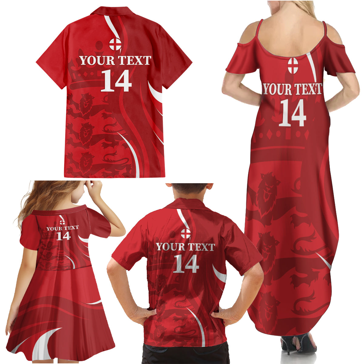 Custom England Cricket Family Matching Summer Maxi Dress and Hawaiian Shirt 2024 World Cup Go Champions - Wonder Print Shop