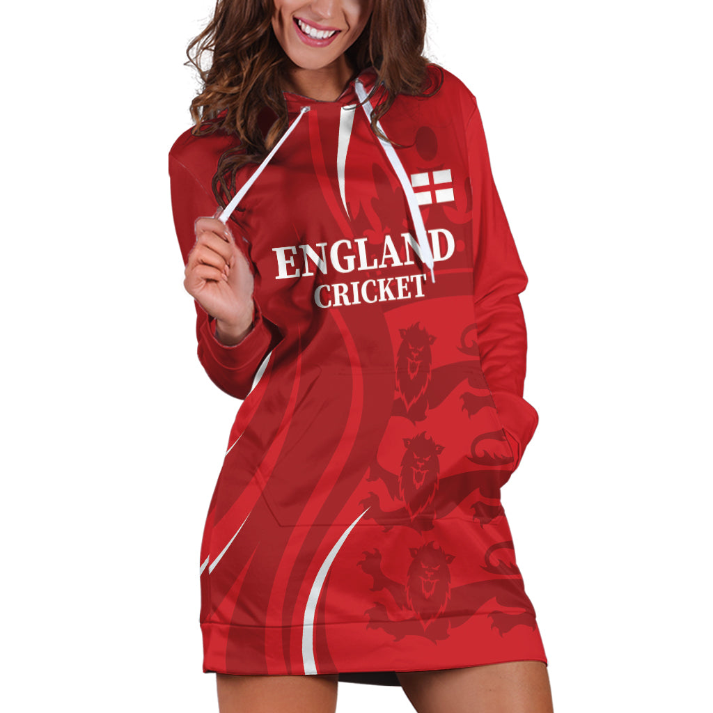 Custom England Cricket Hoodie Dress 2024 World Cup Go Champions - Wonder Print Shop