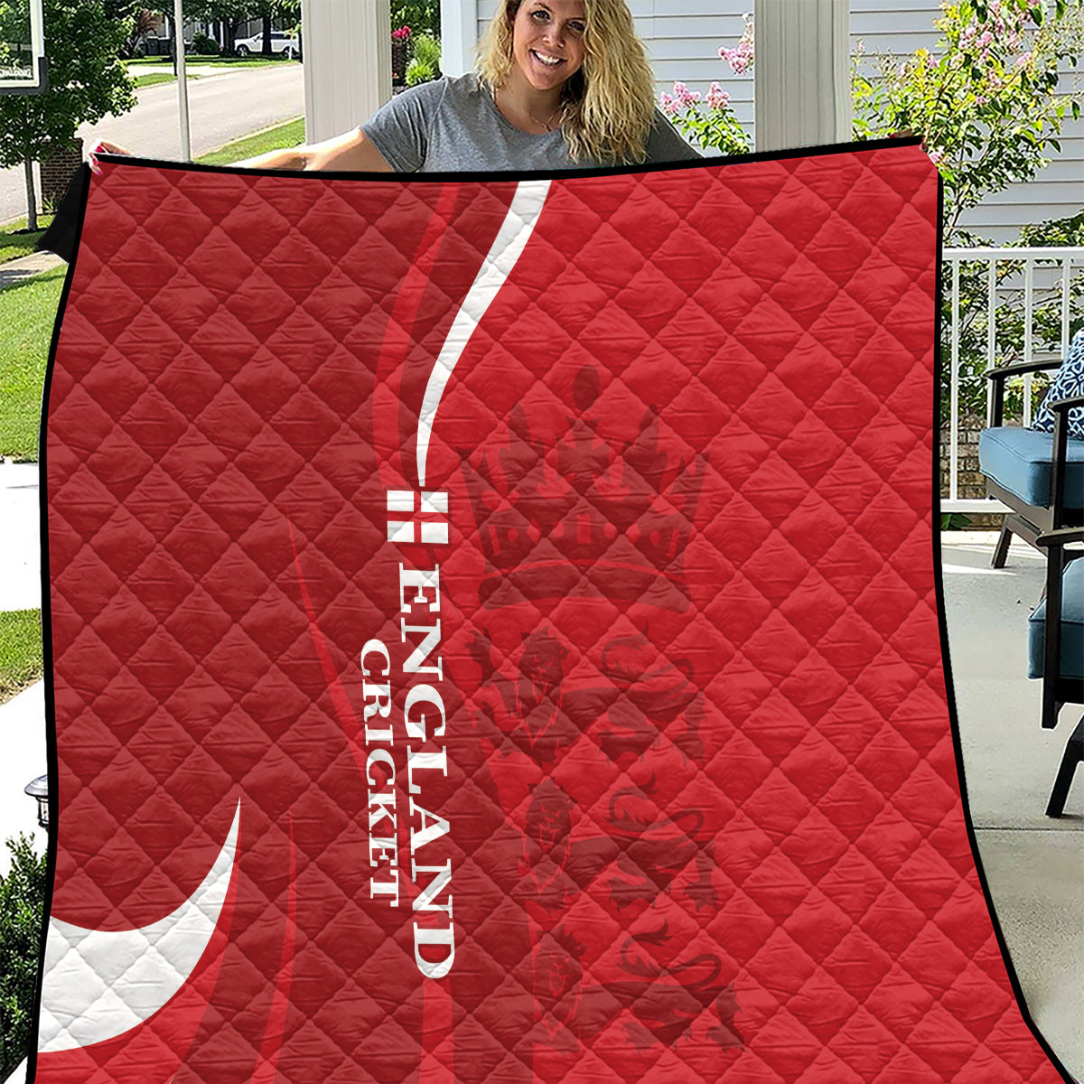 Custom England Cricket Quilt 2024 World Cup Go Champions