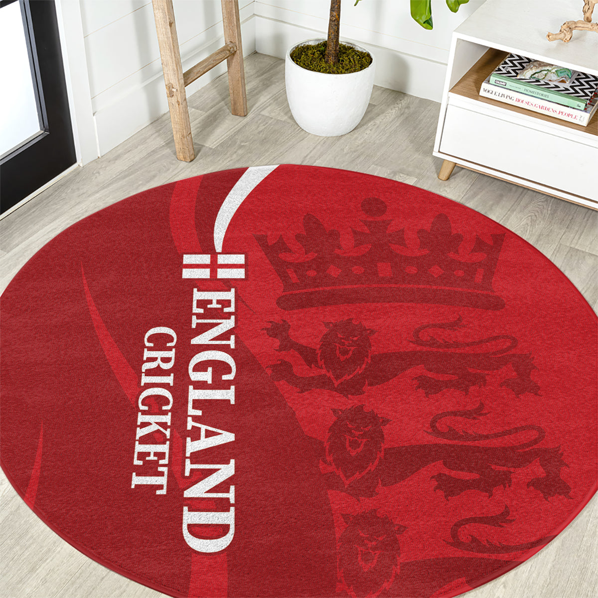 Custom England Cricket Round Carpet 2024 World Cup Go Champions