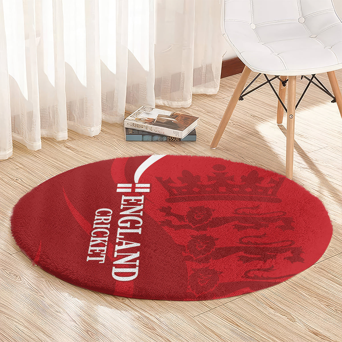 Custom England Cricket Round Carpet 2024 World Cup Go Champions