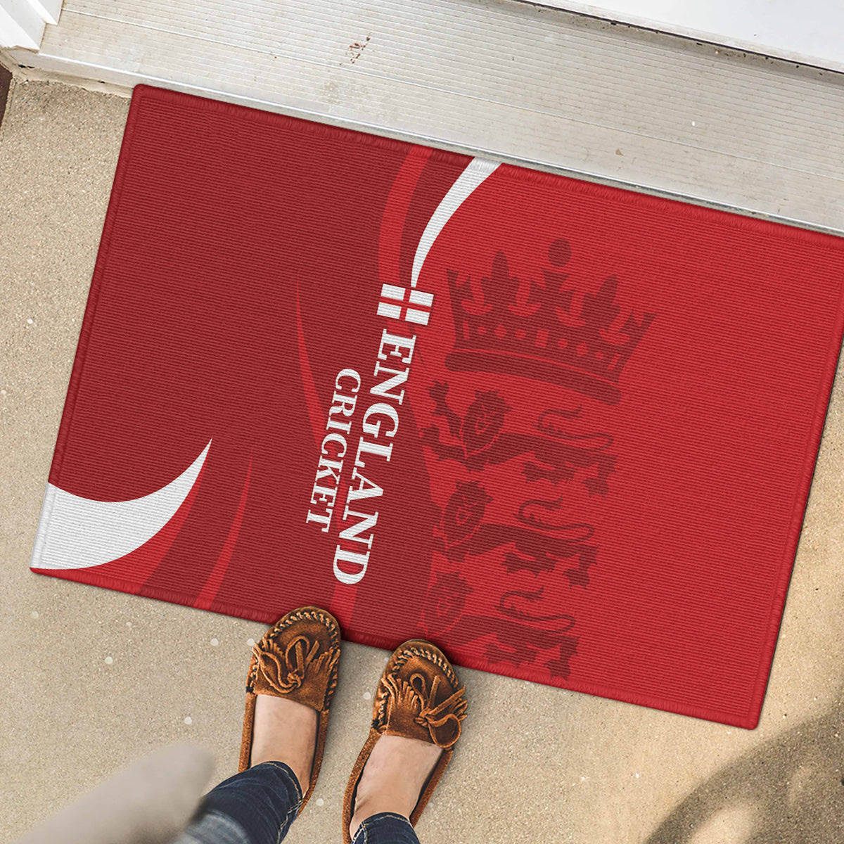 England Cricket Rubber Doormat 2024 World Cup Go Champions - Wonder Print Shop