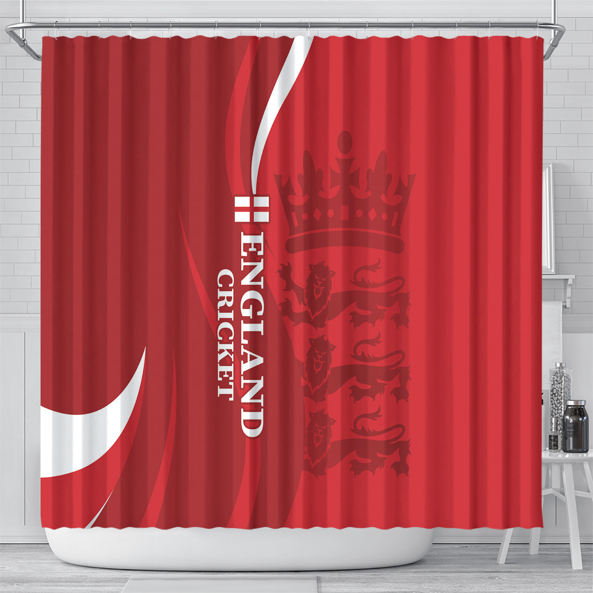 Custom England Cricket Shower Curtain 2024 World Cup Go Champions