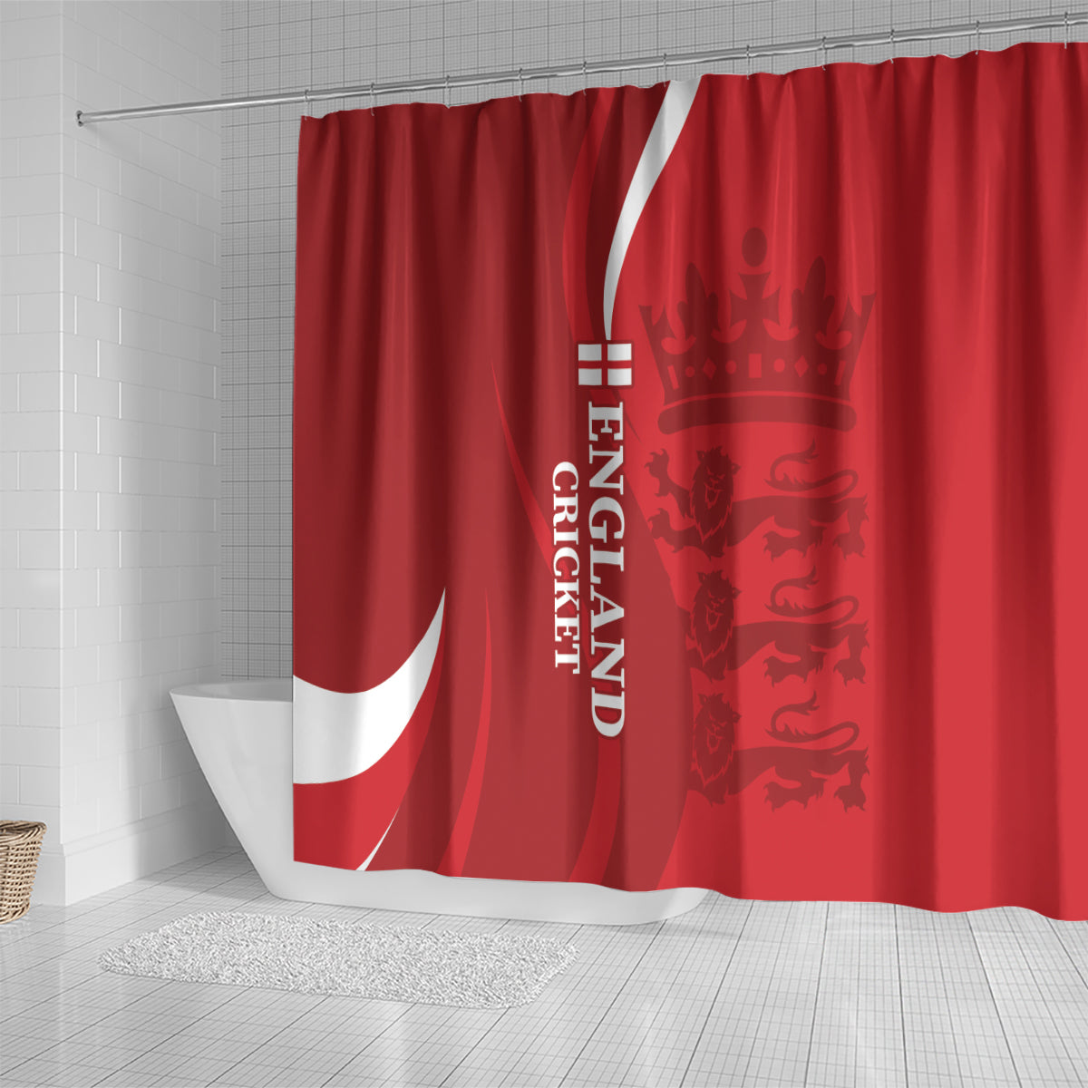Custom England Cricket Shower Curtain 2024 World Cup Go Champions