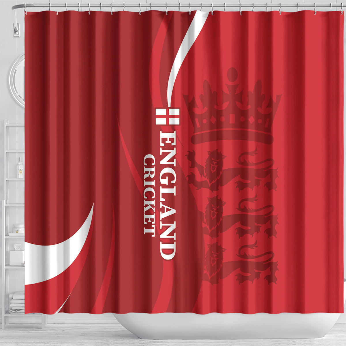 Custom England Cricket Shower Curtain 2024 World Cup Go Champions