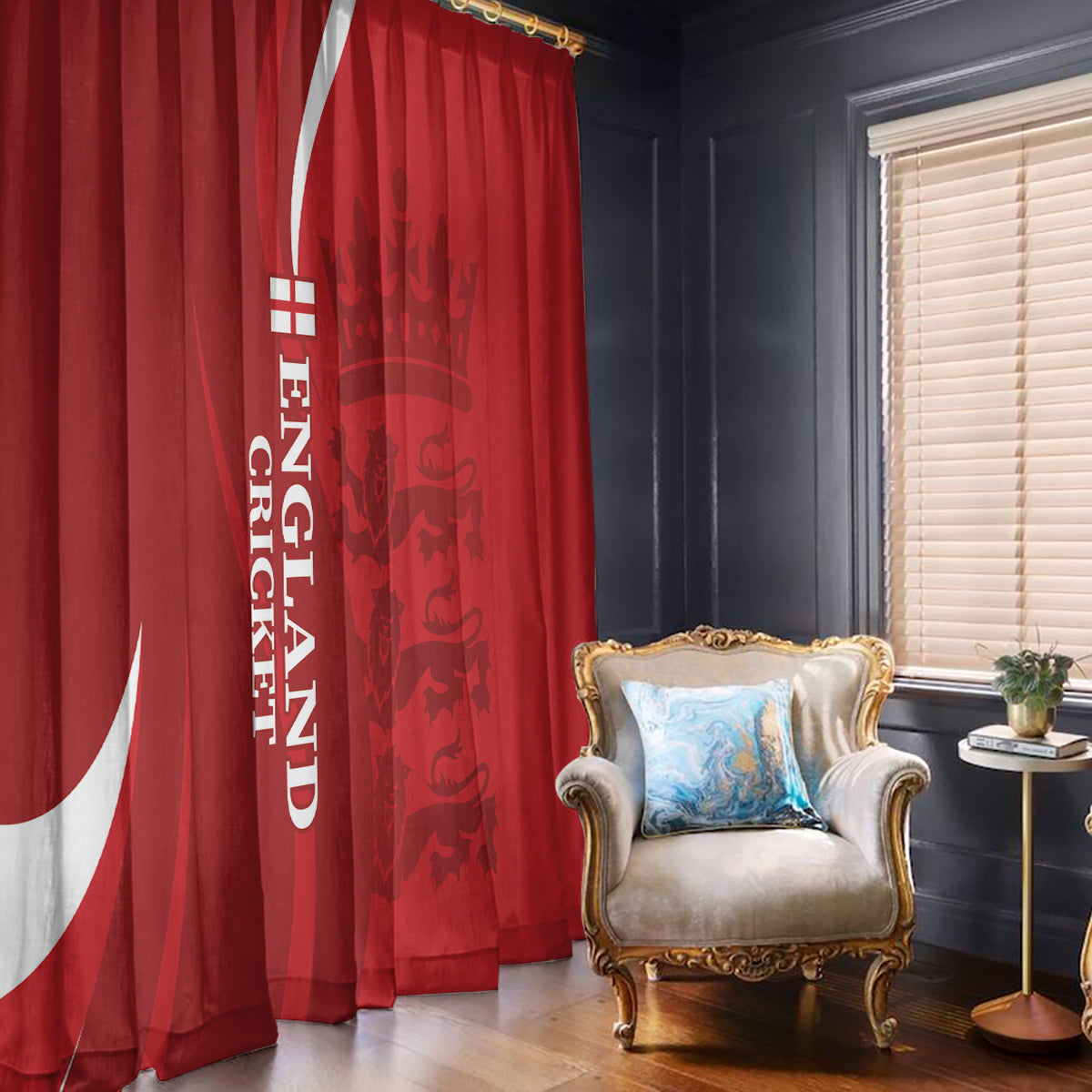 England Cricket Window Curtain 2024 World Cup Go Champions - Wonder Print Shop