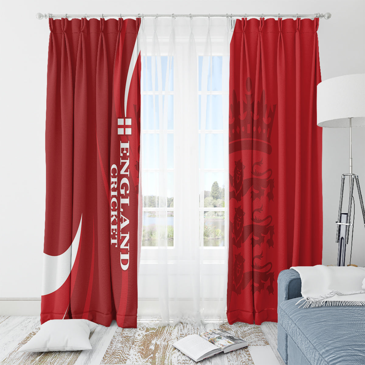 England Cricket Window Curtain 2024 World Cup Go Champions - Wonder Print Shop