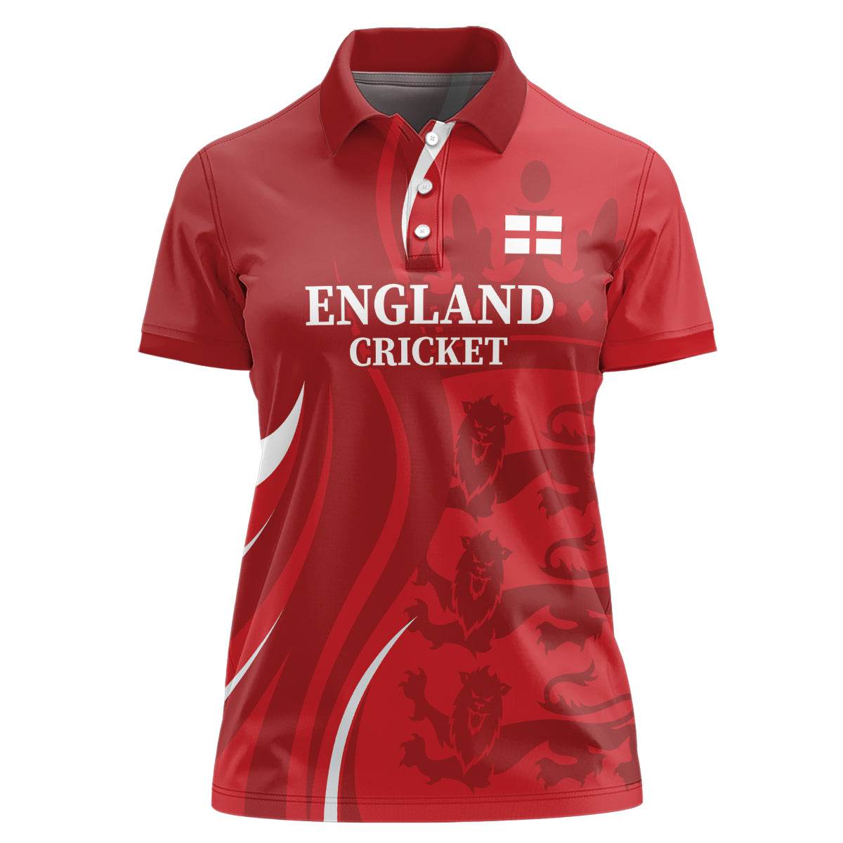 Custom England Cricket Women Polo Shirt 2024 World Cup Go Champions - Wonder Print Shop