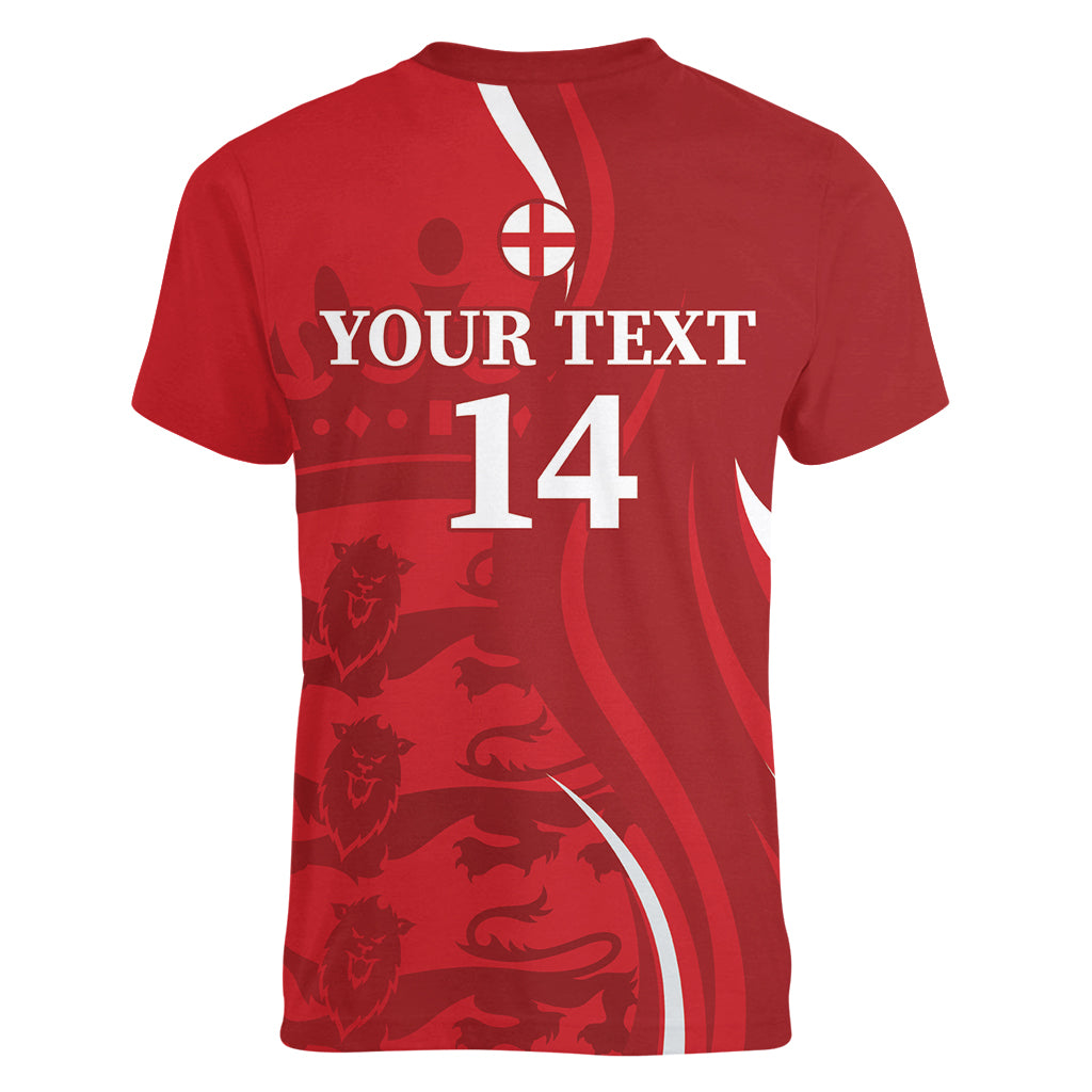 Custom England Cricket Women V-Neck T-Shirt 2024 World Cup Go Champions - Wonder Print Shop