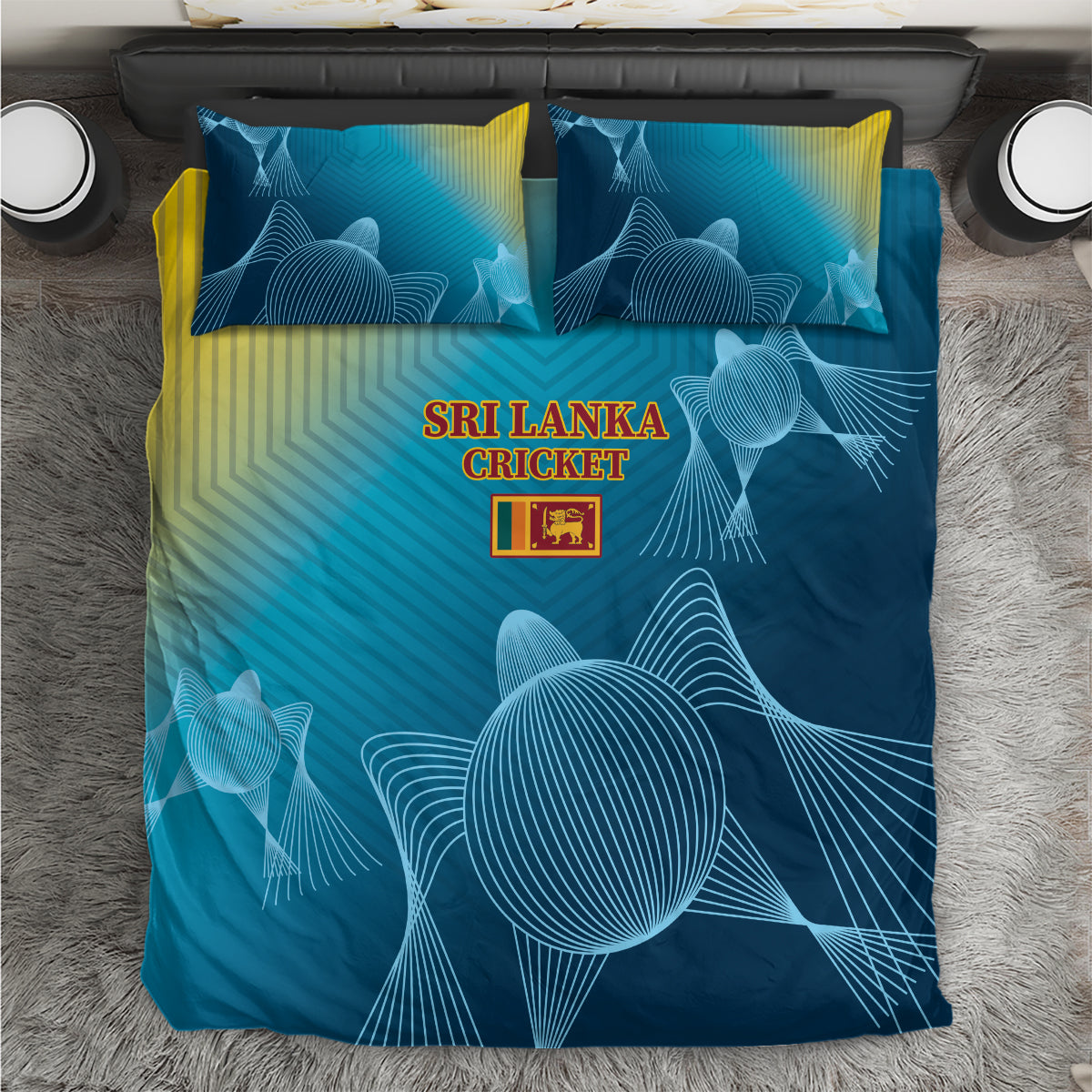 Custom Sri Lanka Cricket Bedding Set 2024 World Cup Go The Lions - Wonder Print Shop