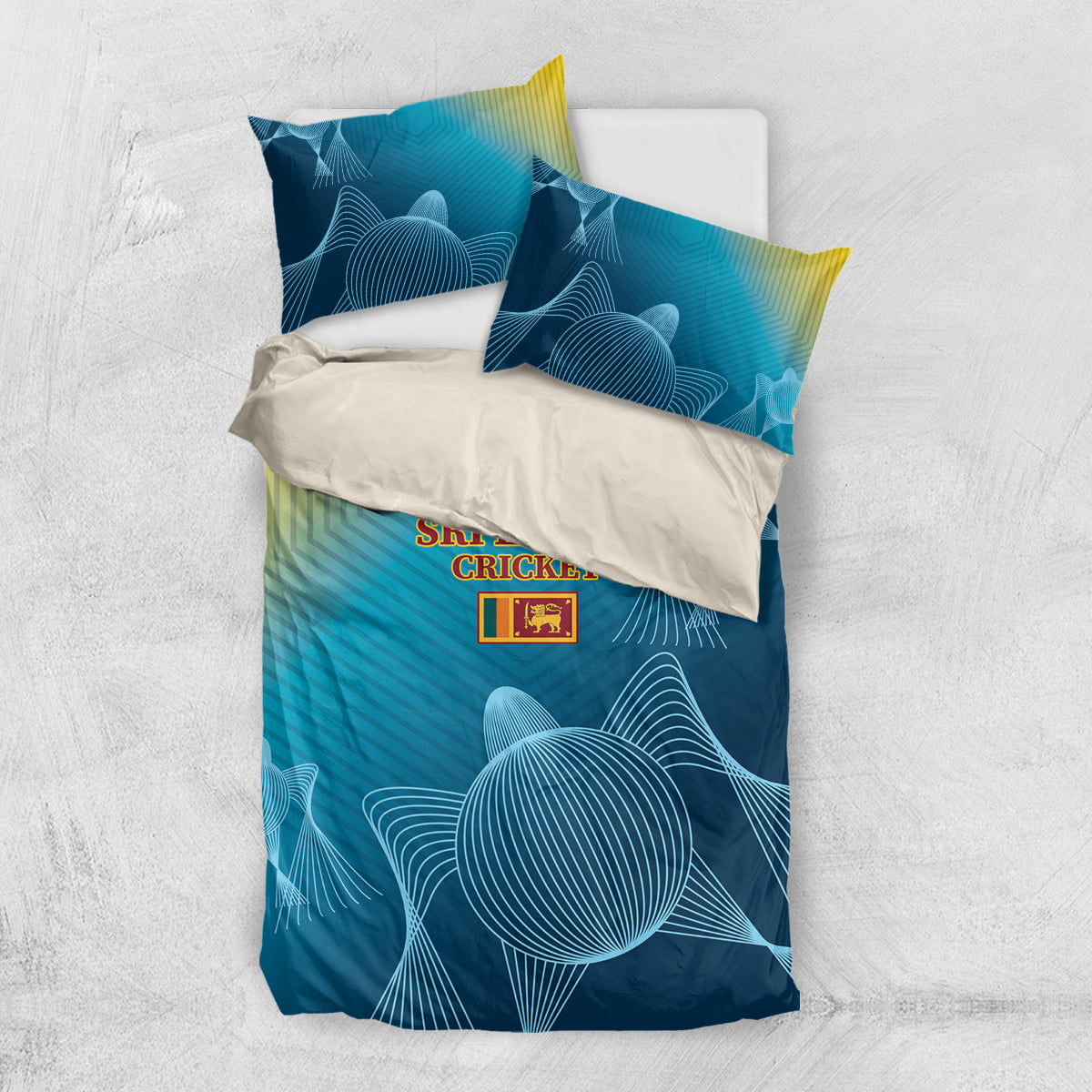 Custom Sri Lanka Cricket Bedding Set 2024 World Cup Go The Lions - Wonder Print Shop