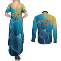 Custom Sri Lanka Cricket Couples Matching Summer Maxi Dress and Long Sleeve Button Shirt 2024 World Cup Go The Lions - Wonder Print Shop