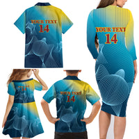 Custom Sri Lanka Cricket Family Matching Long Sleeve Bodycon Dress and Hawaiian Shirt 2024 World Cup Go The Lions - Wonder Print Shop