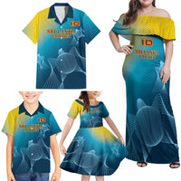 Custom Sri Lanka Cricket Family Matching Off Shoulder Maxi Dress and Hawaiian Shirt 2024 World Cup Go The Lions - Wonder Print Shop
