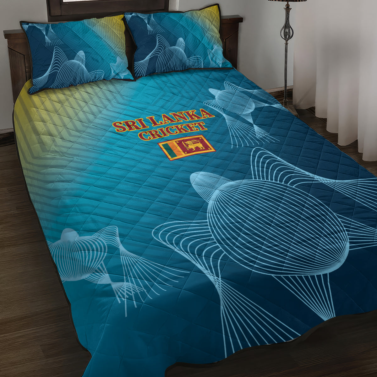 Custom Sri Lanka Cricket Quilt Bed Set 2024 World Cup Go The Lions