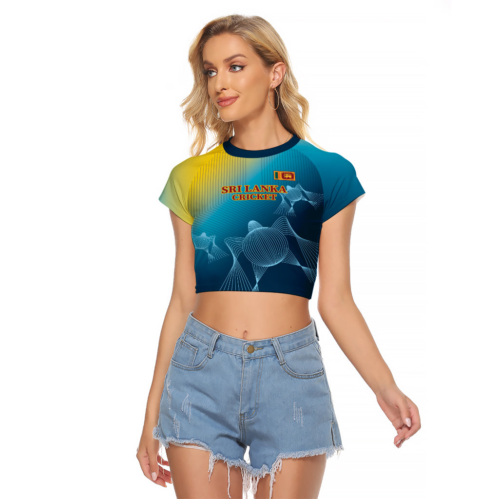Custom Sri Lanka Cricket Raglan Cropped T Shirt 2024 World Cup Go The Lions - Wonder Print Shop
