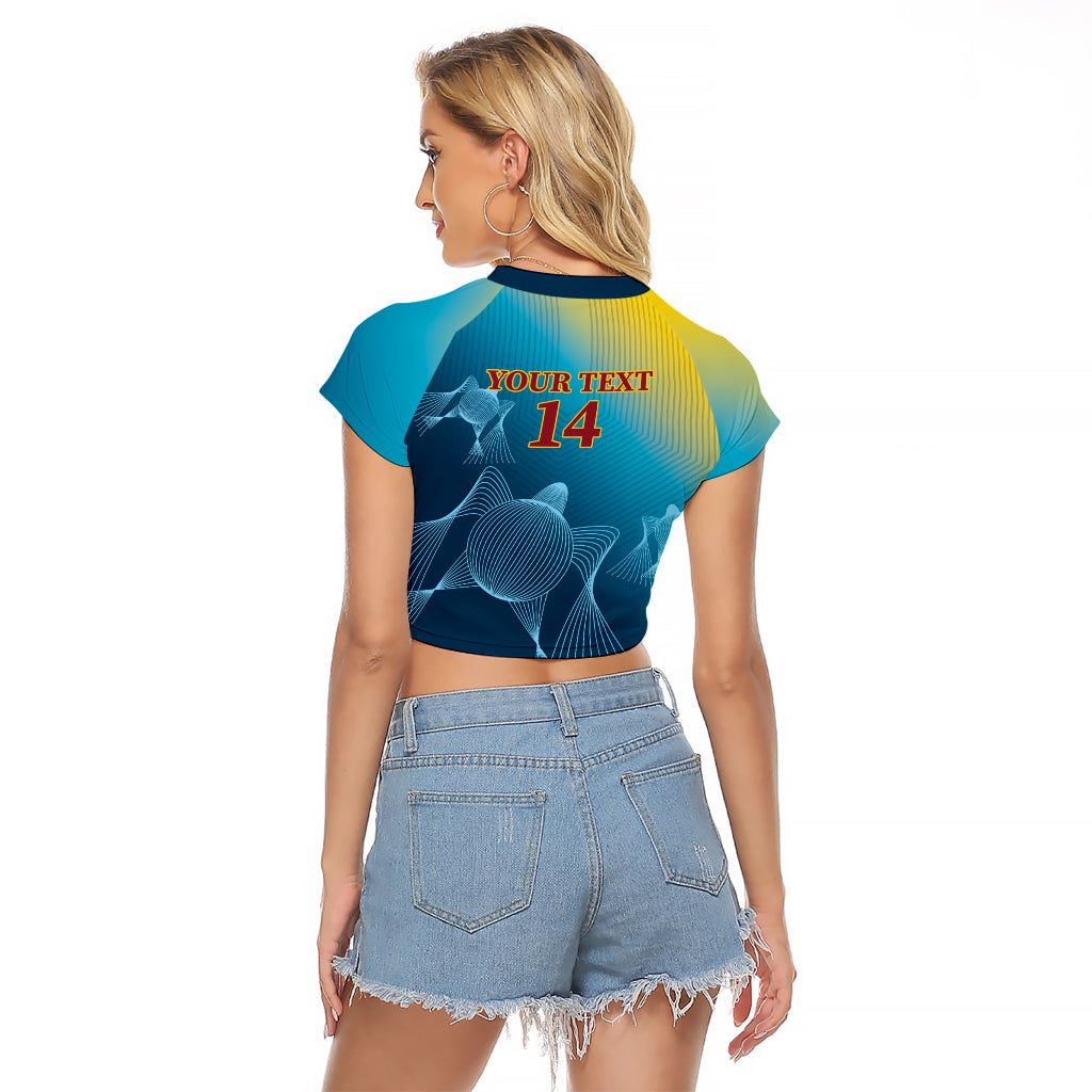 Custom Sri Lanka Cricket Raglan Cropped T Shirt 2024 World Cup Go The Lions - Wonder Print Shop