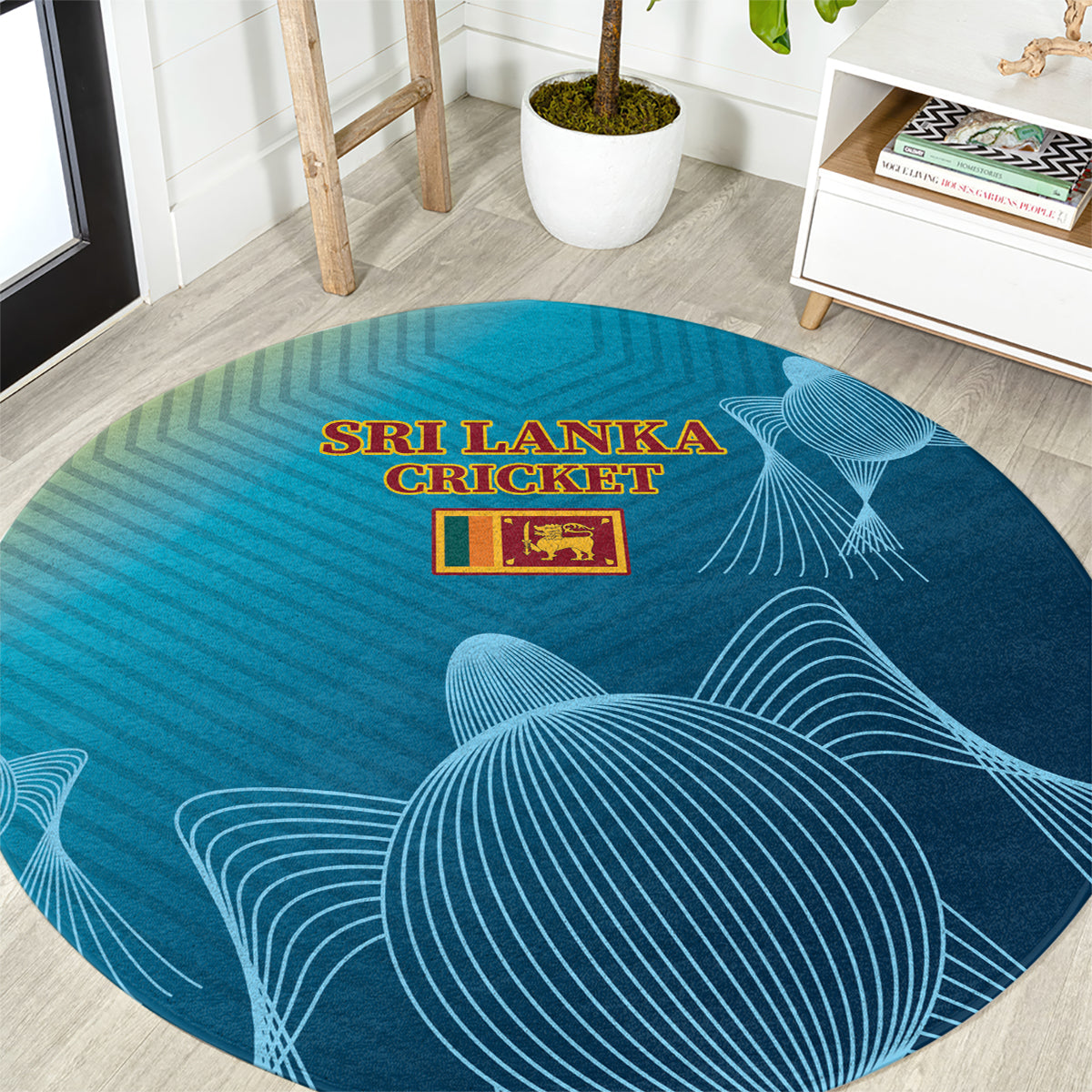 Custom Sri Lanka Cricket Round Carpet 2024 World Cup Go The Lions