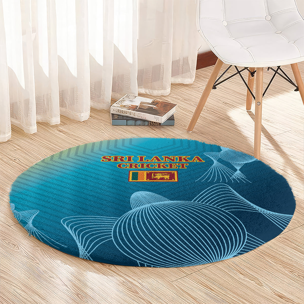 Custom Sri Lanka Cricket Round Carpet 2024 World Cup Go The Lions