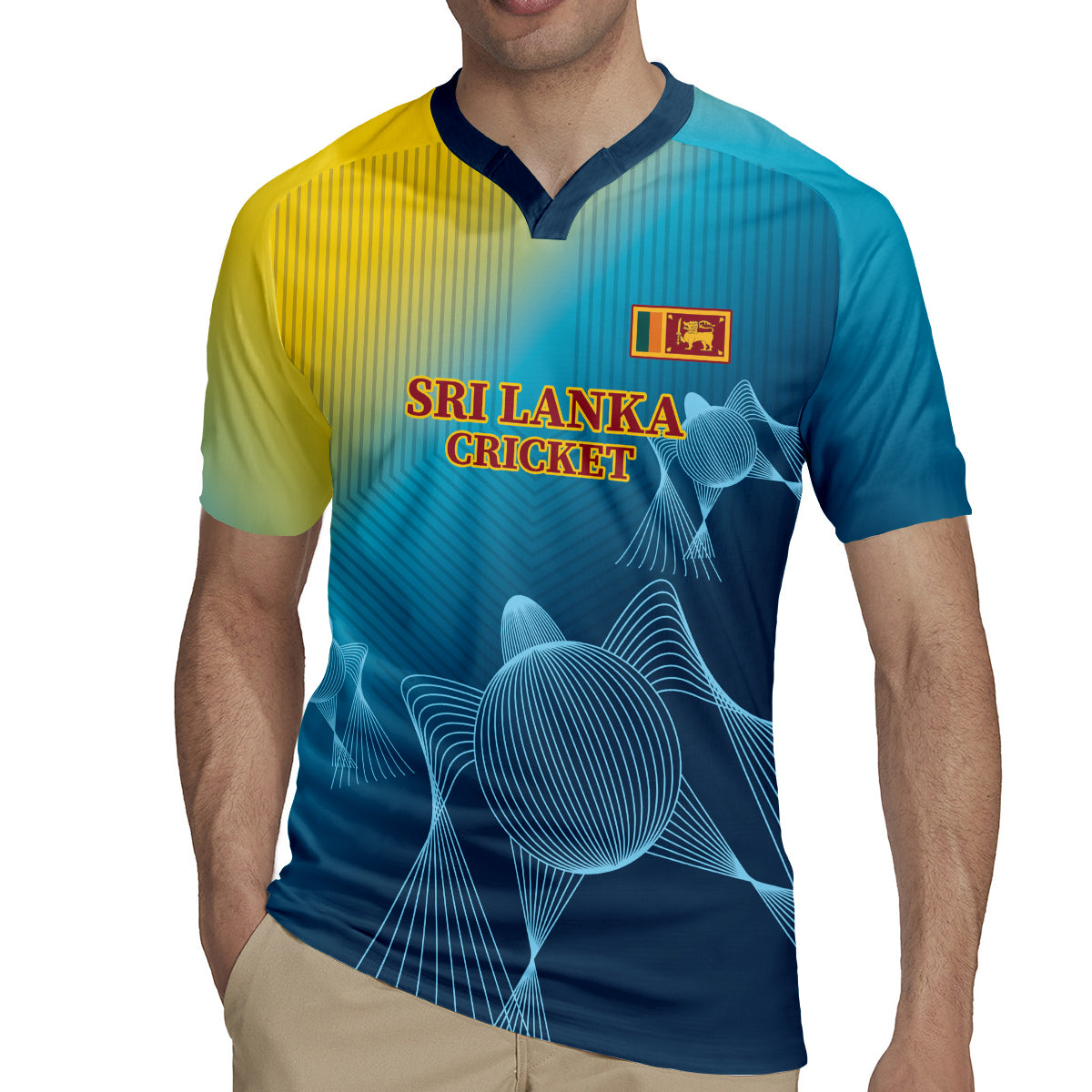 Custom Sri Lanka Cricket Rugby Jersey 2024 World Cup Go The Lions - Wonder Print Shop