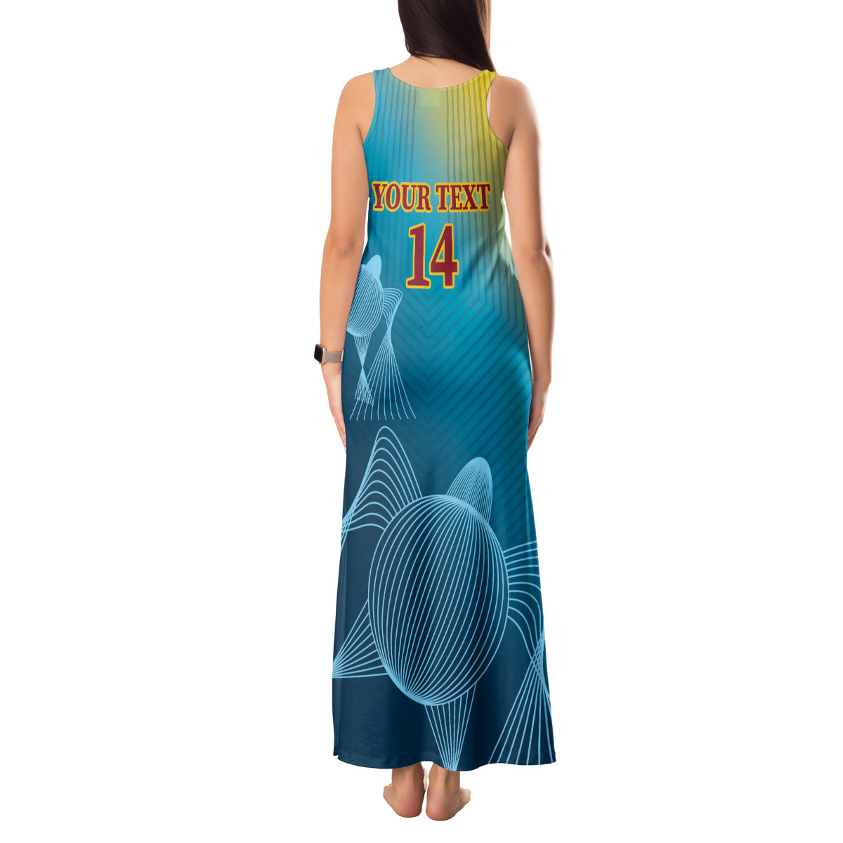 Custom Sri Lanka Cricket Tank Maxi Dress 2024 World Cup Go The Lions - Wonder Print Shop