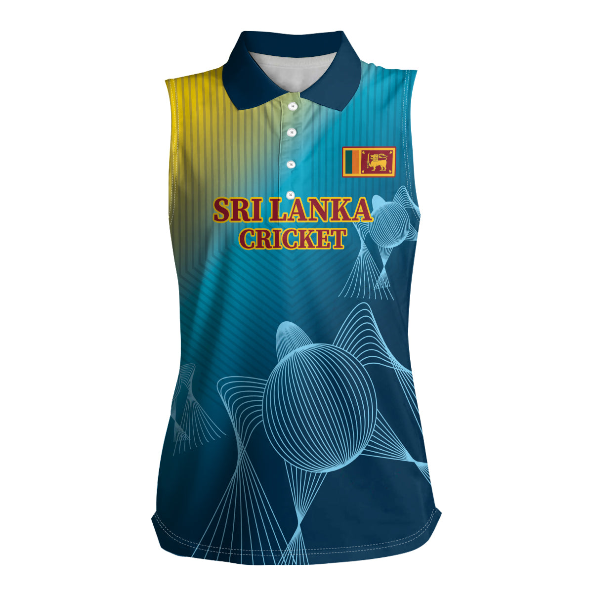 Custom Sri Lanka Cricket Women Sleeveless Polo Shirt 2024 World Cup Go The Lions - Wonder Print Shop