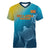 Custom Sri Lanka Cricket Women V-Neck T-Shirt 2024 World Cup Go The Lions