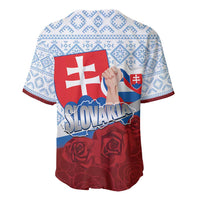 Slovakia Independence Day Baseball Jersey Slovak Map With Rosa Slavic Pattern