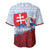 Slovakia Independence Day Baseball Jersey Slovak Map With Rosa Slavic Pattern