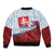 Slovakia Independence Day Bomber Jacket Slovak Map With Rosa Slavic Pattern