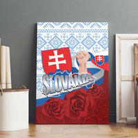 Slovakia Independence Day Canvas Wall Art Slovak Map With Rosa Slavic Pattern