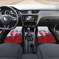 Slovakia Independence Day Car Mats Slovak Map With Rosa Slavic Pattern