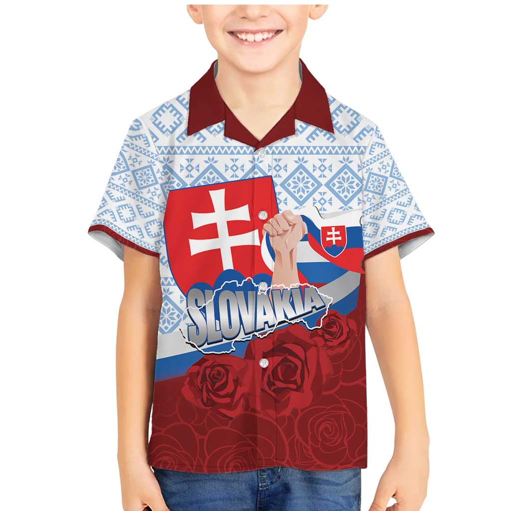 Slovakia Independence Day Family Matching Mermaid Dress and Hawaiian Shirt Slovak Map With Rosa Slavic Pattern