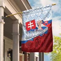 Slovakia Independence Day Garden Flag Slovak Map With Rosa Slavic Pattern