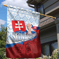 Slovakia Independence Day Garden Flag Slovak Map With Rosa Slavic Pattern