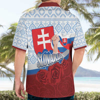 Slovakia Independence Day Hawaiian Shirt Slovak Map With Rosa Slavic Pattern