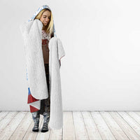 Slovakia Independence Day Hooded Blanket Slovak Map With Rosa Slavic Pattern
