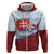 Slovakia Independence Day Hoodie Slovak Map With Rosa Slavic Pattern