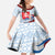 Slovakia Independence Day Kid Short Sleeve Dress Slovak Map With Rosa Slavic Pattern