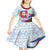 Slovakia Independence Day Kid Short Sleeve Dress Slovak Map With Rosa Slavic Pattern