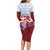Slovakia Independence Day Long Sleeve Bodycon Dress Slovak Map With Rosa Slavic Pattern