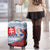 Slovakia Independence Day Luggage Cover Slovak Map With Rosa Slavic Pattern